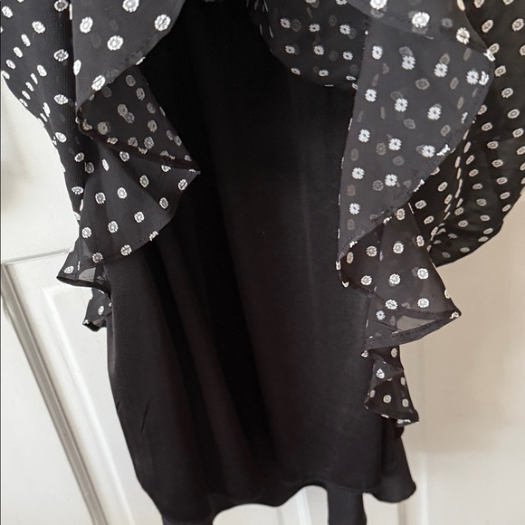 Stylish Black and White Polka Dot Mini Dress - Picture 4 of 5